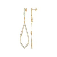 Pave Tear Drop Dangling Earrings