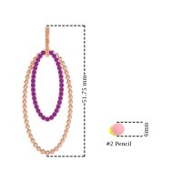 Double Oval Hoop Beaded Dangle Earrings