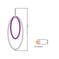 Double Oval Hoop Beaded Dangle Earrings