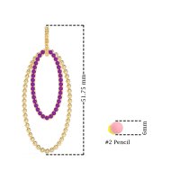 Double Oval Hoop Beaded Dangle Earrings