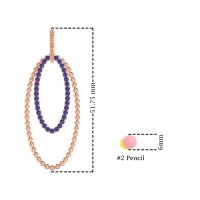 Double Oval Hoop Beaded Dangle Earrings