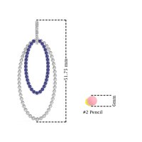 Double Oval Hoop Beaded Dangle Earrings