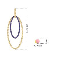 Double Oval Hoop Beaded Dangle Earrings