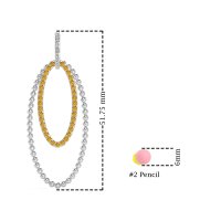 Double Oval Hoop Beaded Dangle Earrings