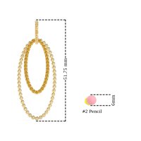 Double Oval Hoop Beaded Dangle Earrings