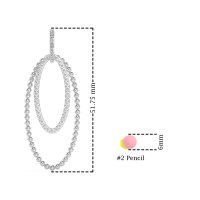 Double Oval Hoop Beaded Dangle Earrings