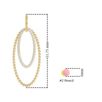 Double Oval Hoop Beaded Dangle Earrings