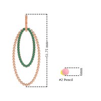 Double Oval Hoop Beaded Dangle Earrings