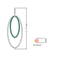 Double Oval Hoop Beaded Dangle Earrings