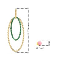 Double Oval Hoop Beaded Dangle Earrings
