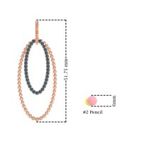 Double Oval Hoop Beaded Dangle Earrings