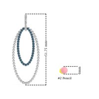 Double Oval Hoop Beaded Dangle Earrings