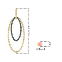 Double Oval Hoop Beaded Dangle Earrings