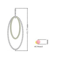 Double Oval Hoop Beaded Dangle Earrings