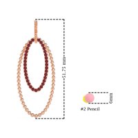 Double Oval Hoop Beaded Dangle Earrings