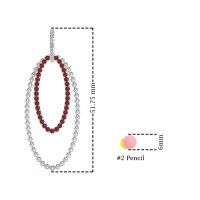 Double Oval Hoop Beaded Dangle Earrings