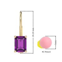 Shepard Hook Emerald Cut Stud Earrings