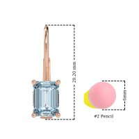 Shepard Hook Emerald Cut Stud Earrings