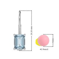 Shepard Hook Emerald Cut Stud Earrings