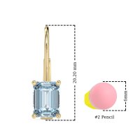 Shepard Hook Emerald Cut Stud Earrings