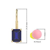 Shepard Hook Emerald Cut Stud Earrings