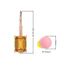 Shepard Hook Emerald Cut Stud Earrings