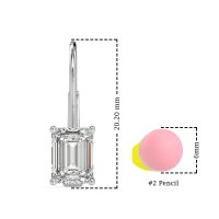 Shepard Hook Emerald Cut Stud Earrings
