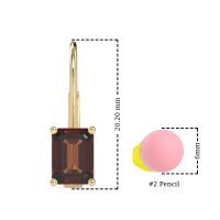 Shepard Hook Emerald Cut Stud Earrings