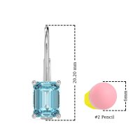 Shepard Hook Emerald Cut Stud Earrings