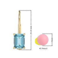 Shepard Hook Emerald Cut Stud Earrings