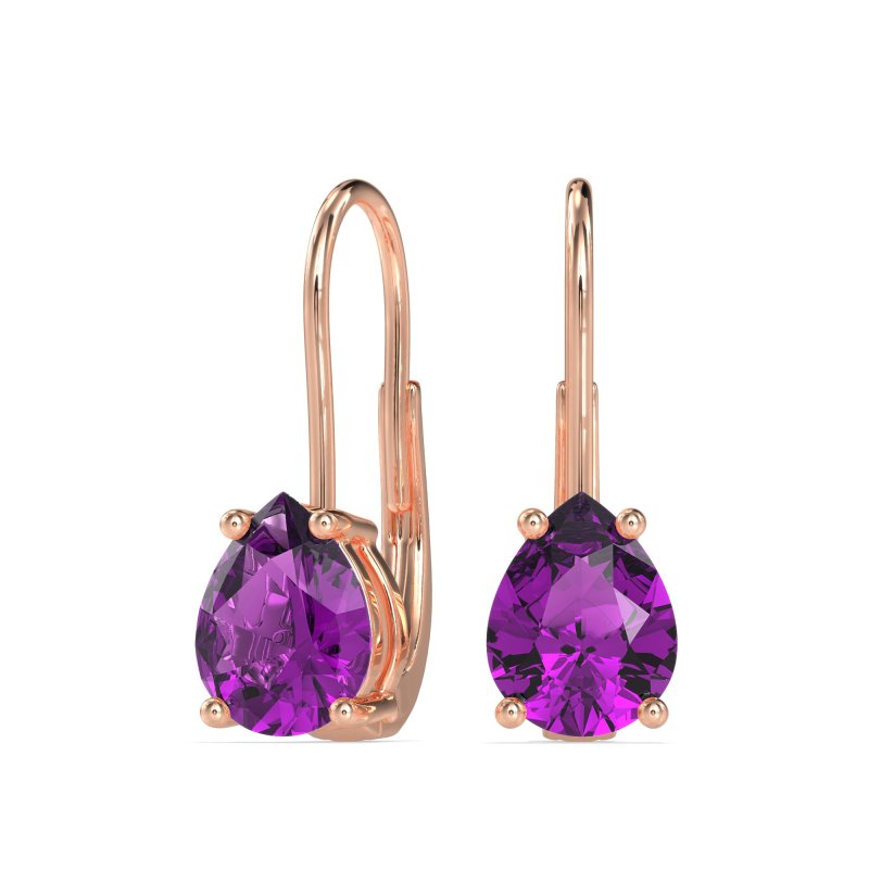 Shepard Hook Pear Stud Earrings