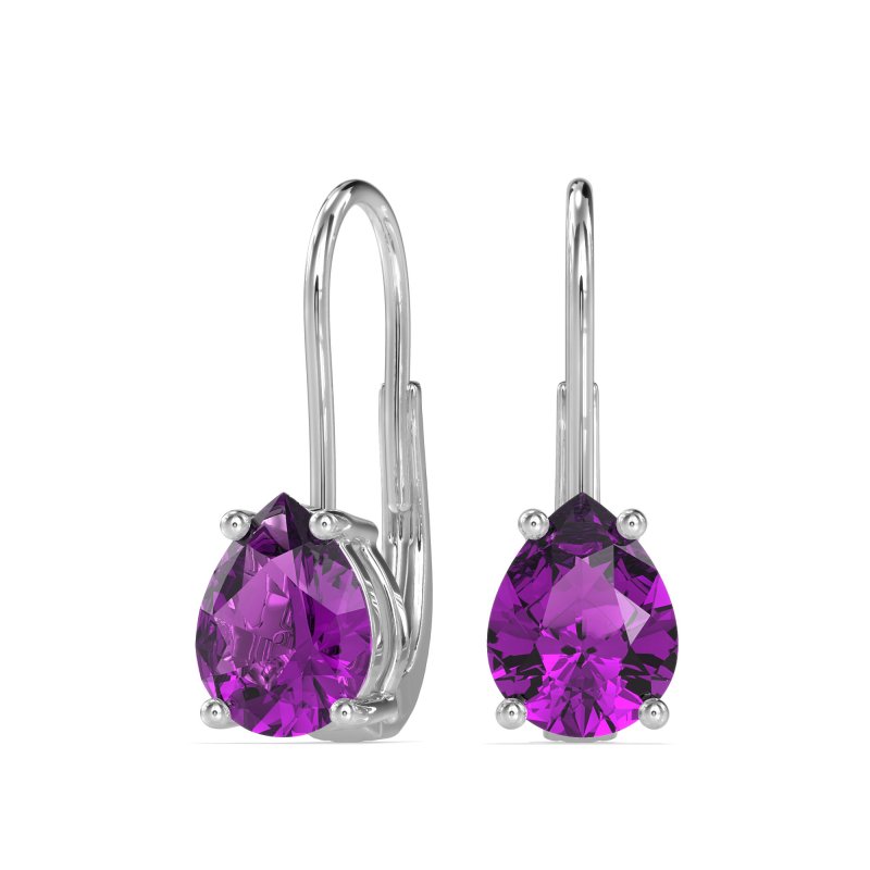 Shepard Hook Pear Stud Earrings