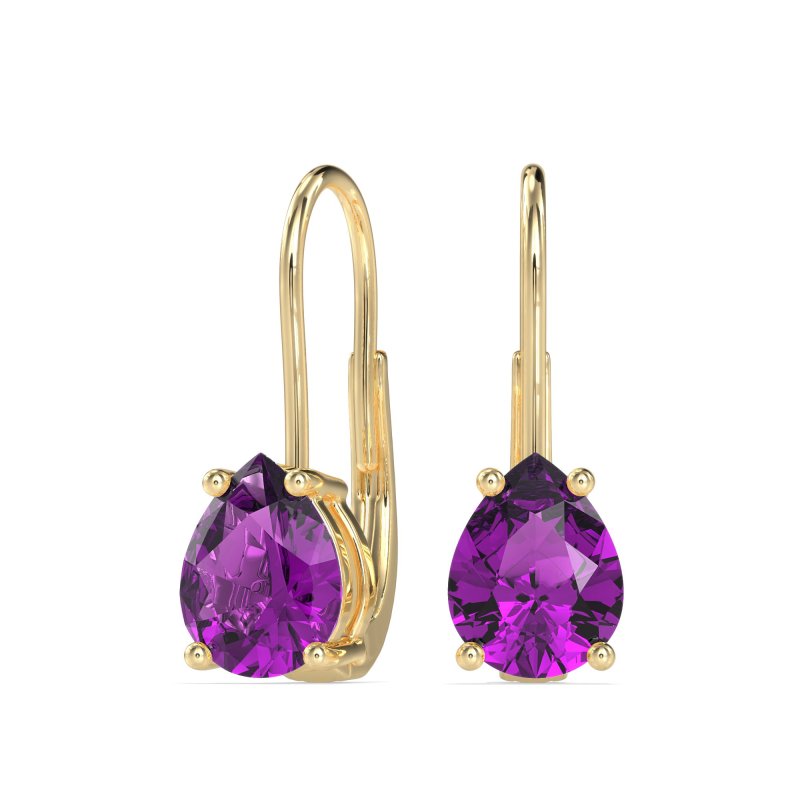 Shepard Hook Pear Stud Earrings