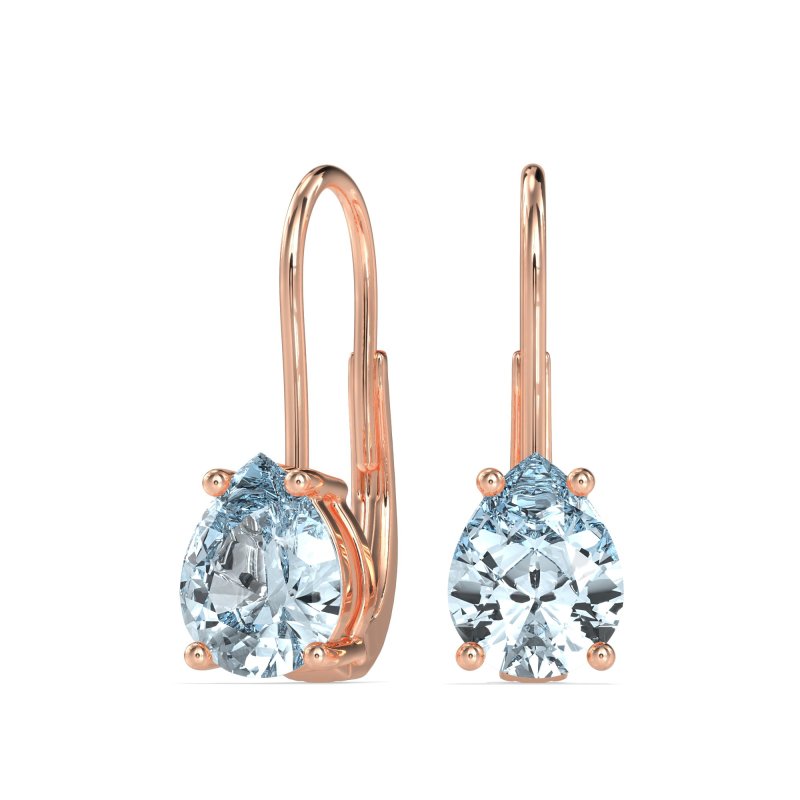 Shepard Hook Pear Stud Earrings