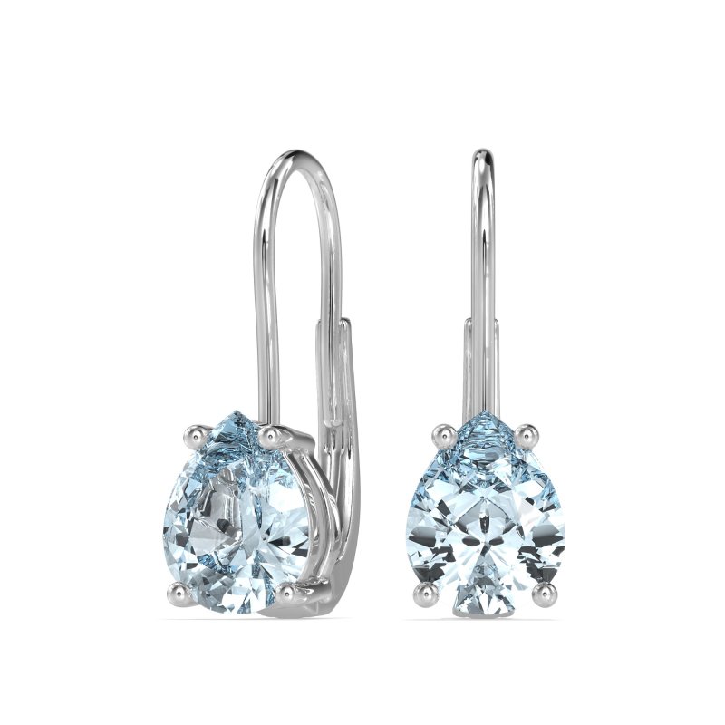 Shepard Hook Pear Stud Earrings
