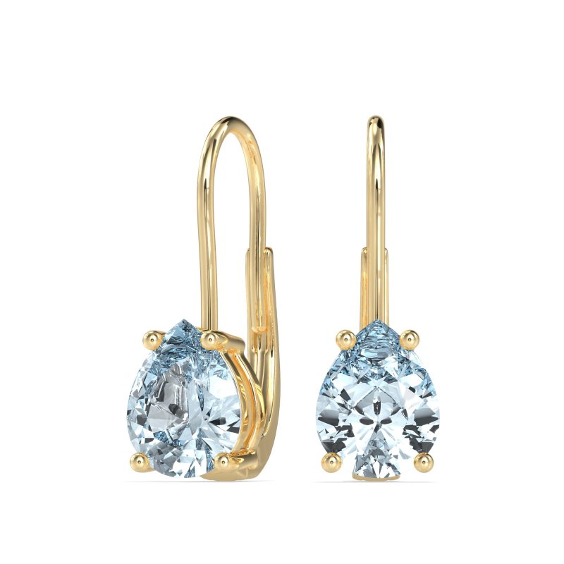 Shepard Hook Pear Stud Earrings