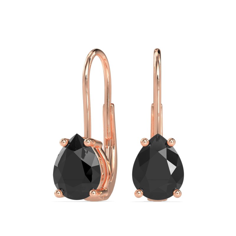 Shepard Hook Pear Stud Earrings