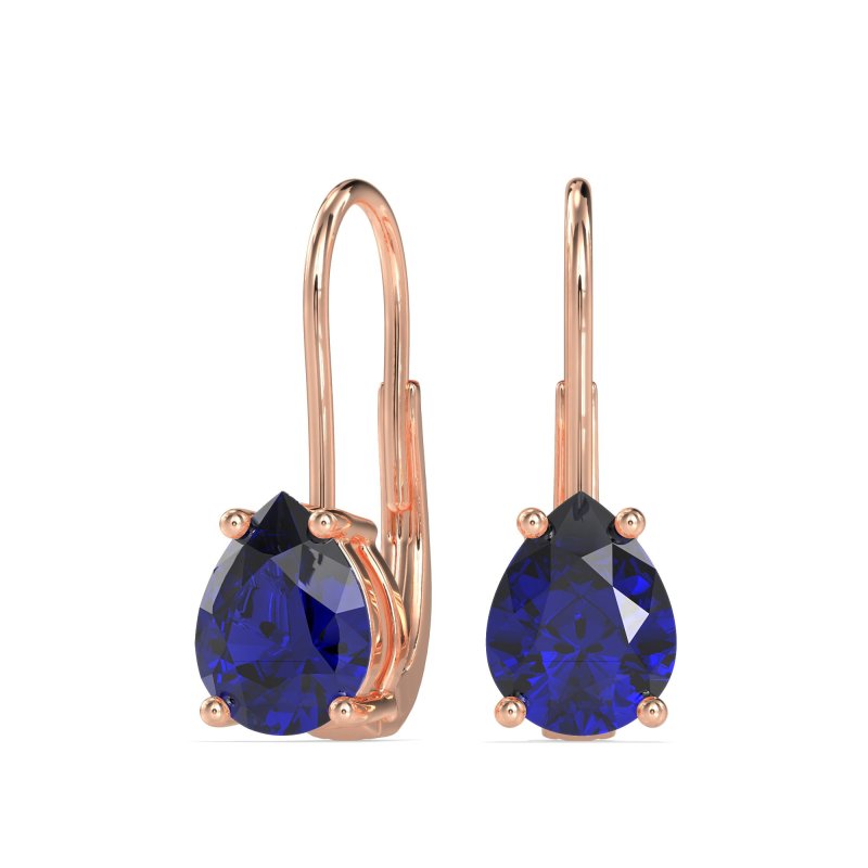 Shepard Hook Pear Stud Earrings