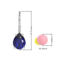 Shepard Hook Pear Stud Earrings