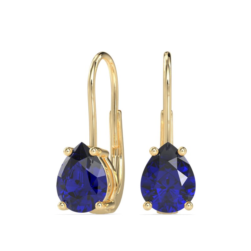 Shepard Hook Pear Stud Earrings