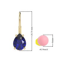 Shepard Hook Pear Stud Earrings