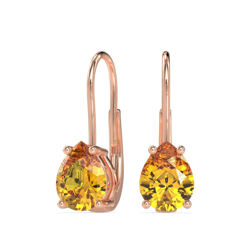 Shepard Hook Pear Stud Earrings