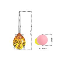 Shepard Hook Pear Stud Earrings
