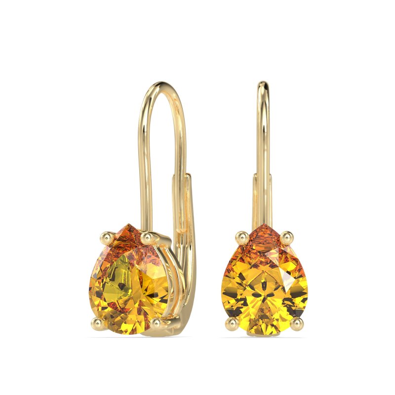 Shepard Hook Pear Stud Earrings
