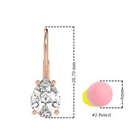 Shepard Hook Pear Stud Earrings