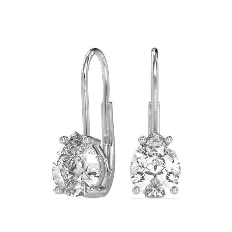Shepard Hook Pear Stud Earrings