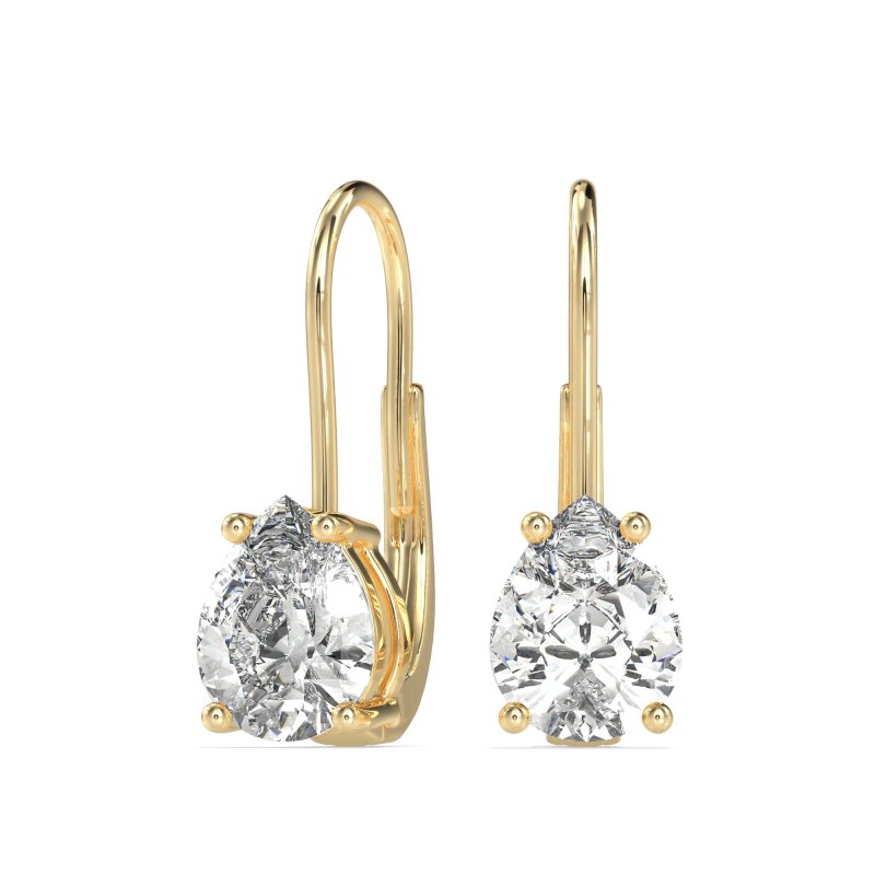 Shepard Hook Pear Stud Earrings
