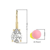 Shepard Hook Pear Stud Earrings