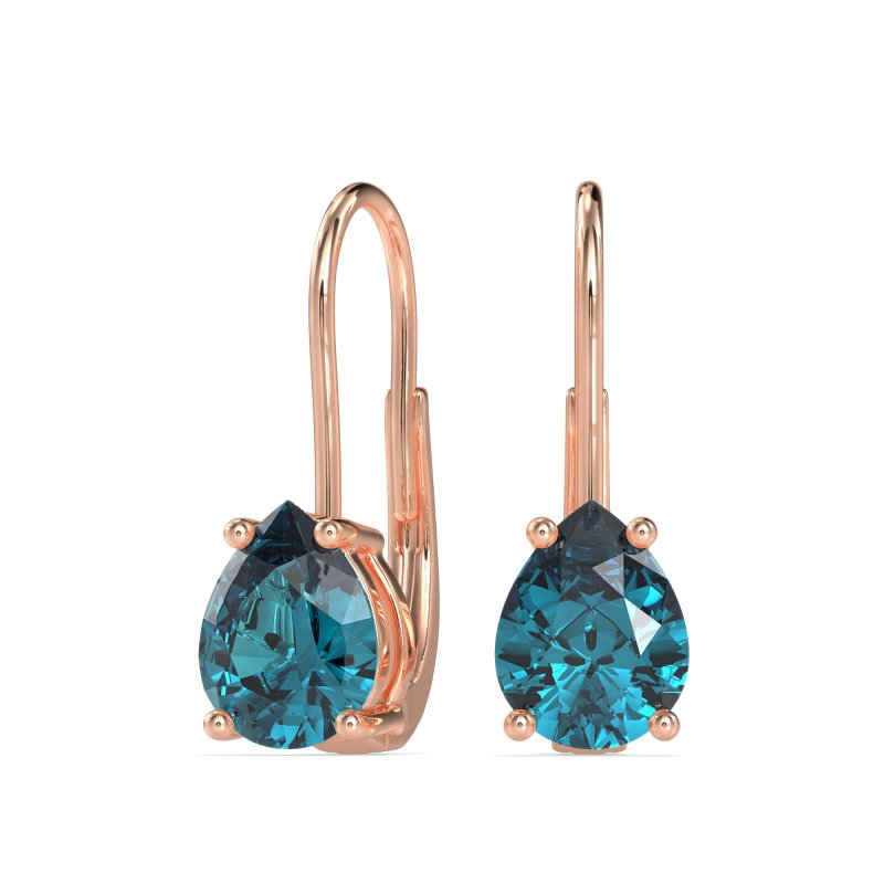 Shepard Hook Pear Stud Earrings