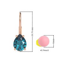 Shepard Hook Pear Stud Earrings
